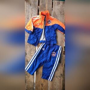 adidas Kids Orange and Blue Track Jacket and Pants Set